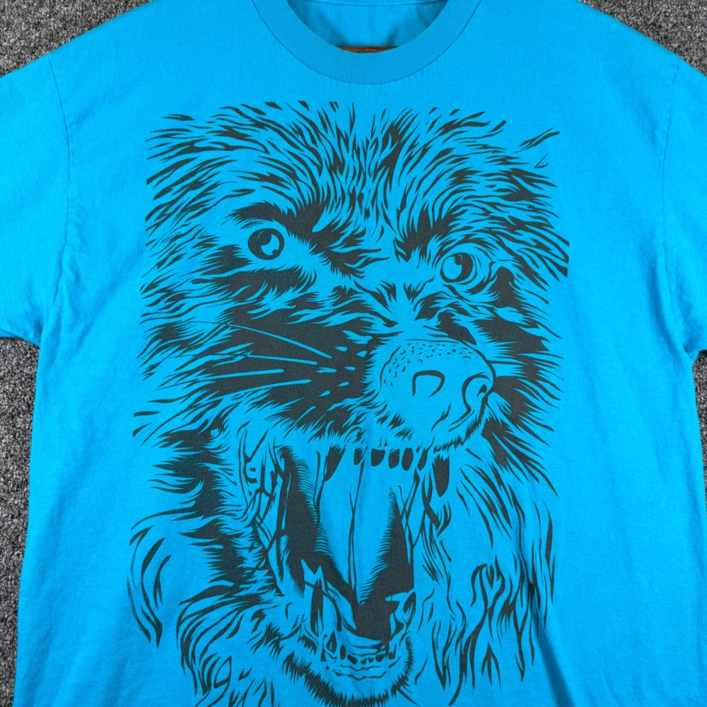 Ill Kill Clothing Wolf Graphic Tee Cyan Blue Mens Large Streetwear IXL Shirt